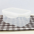 600ml Clear rectangular plastic container with lid